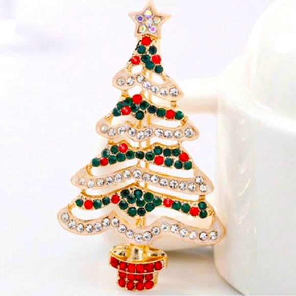 Vintage Christmas Tree Pin - Picture 1 of 8